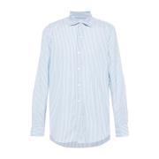 Blauw en wit gestreept overhemd Finamore , Multicolor , Heren