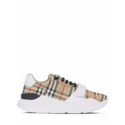 Beige Sneakers met Velcro Sluiting Burberry , Multicolor , Dames