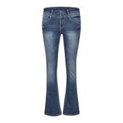 Bootcut Jeans - Stijlvolle Denim Broeken Cream , Blue , Dames