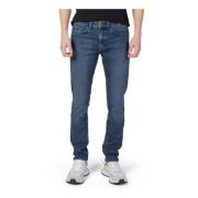 Blauwe rits sluiting katoenmix jeans Hugo Boss , Blue , Heren