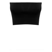 Zwarte Strapless Top Geborduurd Logo Liviana Conti , Black , Dames