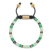 Bohemian Groen Goud Kralen Armband Nialaya , Multicolor , Heren