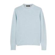 Zijden Crewneck Trui Zachte Esthetiek Loro Piana , Blue , Heren