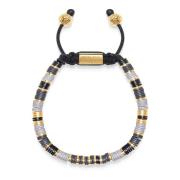 Men's Beaded Bracelet with Grey and Gold Disc Beads Nialaya , Multicol...
