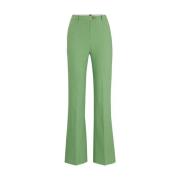 Groene Slim Fit Flared Broek Boss , Green , Dames