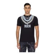 Grafische Voorkant Ronde Hals Korte Mouw T-shirt John Richmond , Black...