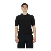 Geborduurd Logo Polo Shirt Korte Mouw John Richmond , Black , Heren