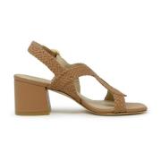 Tan Leren Slingback Sandalen Ss24 Stuart Weitzman , Beige , Dames