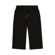 Zwarte Logo-Plaque Jersey Shorts Dolce & Gabbana , Black , Heren