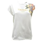 Optisch Wit T-Shirt Twinset , Multicolor , Dames