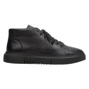 Heren Zwarte Leren High-Top Sneakers met Isolatie Er00113684 Estro , B...