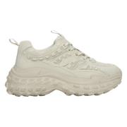 Dames lichtgroene sportieve sneakers met een chunky platform ES8 Er001...