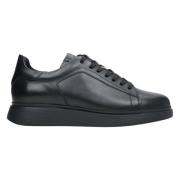 Heren Zwarte Lage Top Sneakers gemaakt van Echt Leer Er00113795 Estro ...