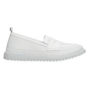 Witte Dames Geperforeerde Loafers op Elastische Zool Er00112830 Estro ...