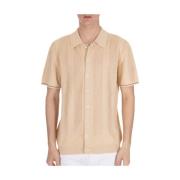 Vintage Overshirt in Katoen Gebreid Daniele Fiesoli , Beige , Heren