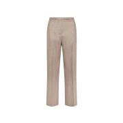 Rechte Pijp Linnen Broek in Lurex Seventy , Beige , Dames