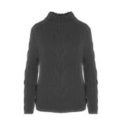 Dames Wol Cashmere Trui Gevlochten Malo , Gray , Dames