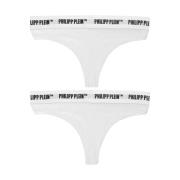 Katoen Tanga Bi-Pack Ondergoed Philipp Plein , White , Dames