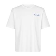 Biologisch Katoenen Bedrukt T-shirt Samsøe Samsøe , White , Heren