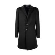 Navy Blauwe Jas - Herenmode Loro Piana , Black , Heren