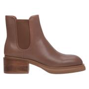 Dames Bruin Leren Laarzen Met Hak Er00113571 Estro , Brown , Dames