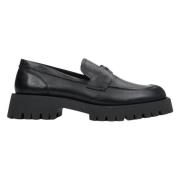 Dames Zwarte Leren Loafers met een Dikke Zool Er00114647 Estro , Black...