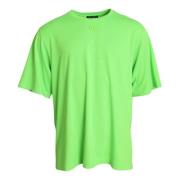 Neon Green Logo Crew Neck T-shirt Dolce & Gabbana , Green , Heren