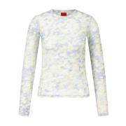 Mesh Bloemen Top Diralina Hugo Boss , Multicolor , Dames