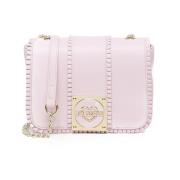 Roze Logo Tas met Metalen Band Love Moschino , Pink , Dames