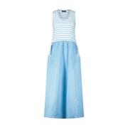 Sportieve Maxi Jurk met Smocked Taille Marc Cain , Blue , Dames
