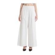 Witte Palazzo Gebreide Broek ViCOLO , White , Dames