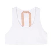 Stijlvolle Jersey Top N21 , White , Dames