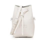 Witte Mini Bucket Tas met Trekkoordsluiting V73 , White , Dames