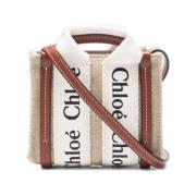 Woody Nano Tote Tas Bruin Chloé , Multicolor , Dames