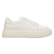 Dames Lichtbeige Sneakers gemaakt van Echt Leer met Dikke Zool Er00114...