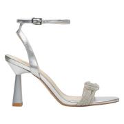 Dames Zilveren Stiletto Sandalen met Zirkonia Estro , Gray , Dames