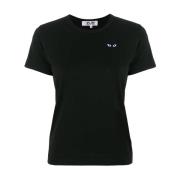 Zwart Heart Crew Neck T-Shirt Comme des Garçons , Black , Dames
