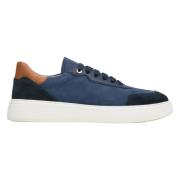 Blauw & Bruin Heren Lage Sneakers gemaakt van Echt Nubuck Er00112844 E...