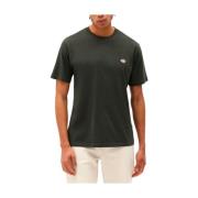 Groene Effen Ronde Hals T-shirt Dickies , Green , Heren