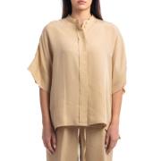 Cupro Stof Shirt 4113 Beatrice .b , Beige , Dames