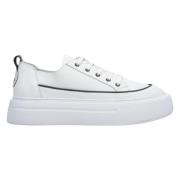 Dames Witte Lage Top Leren Sneakers Er00113496 Estro , White , Dames