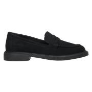 Zwarte Penny Loafers voor Dames gemaakt van Echt Velours Er00114532 Es...