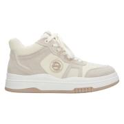 Dames Beige & Witte High-Top Sneakers gemaakt van Leer en Suède Er0011...