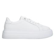 Dames Witte Sneakers gemaakt van Echt Leer met Dikke Zool Er00114538 E...