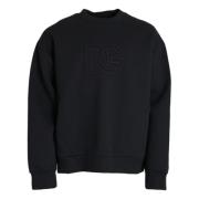 Zwarte DG Logo Pullover Sweater Dolce & Gabbana , Black , Heren