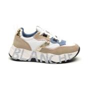 Stads Chic Beige Sneakers Voile Blanche , Multicolor , Dames