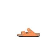 Arizona Sandalen Kurk Latex Leer Birkenstock , Orange , Dames