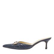 Pre-owned Leather mules Versace Pre-owned , Blue , Dames