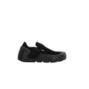 Zwarte Platte Pantoffel Diepblauwe Zool Birkenstock , Black , Heren