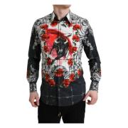 Bloemenstier Katoenen Overhemd Dolce & Gabbana , Multicolor , Heren